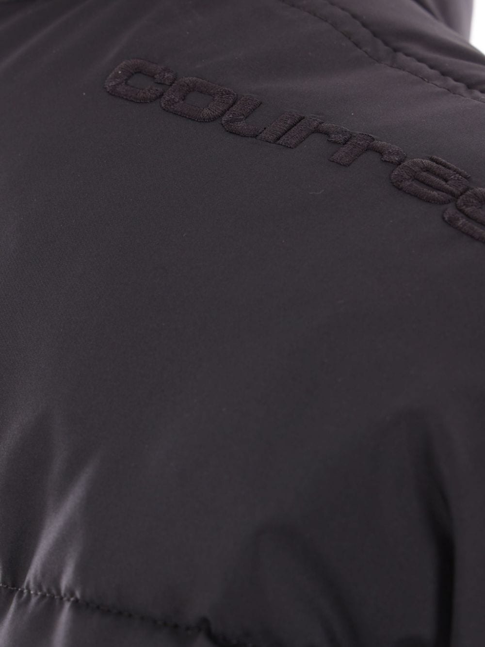 Courreges Pre Coats Black silk nylon puffer