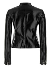 Courreges Pre Jackets Black cotton-blend biker