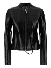 Courreges Pre Jackets Black cotton-blend biker