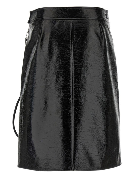 Courreges Pre Skirts Jupe midi en vinyle noir