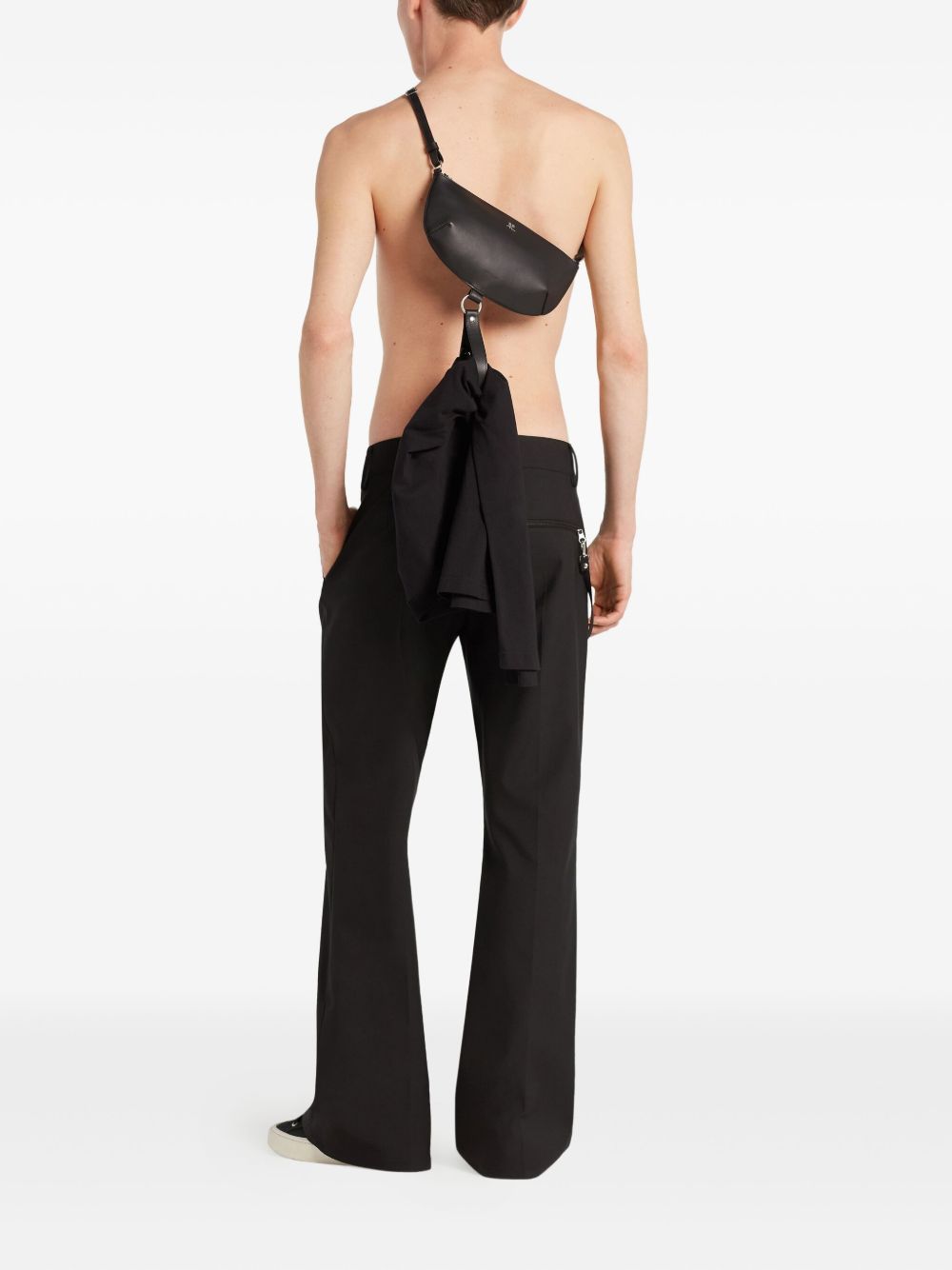 Courreges Pre Bags.. Sac bandoulière en cuir noir