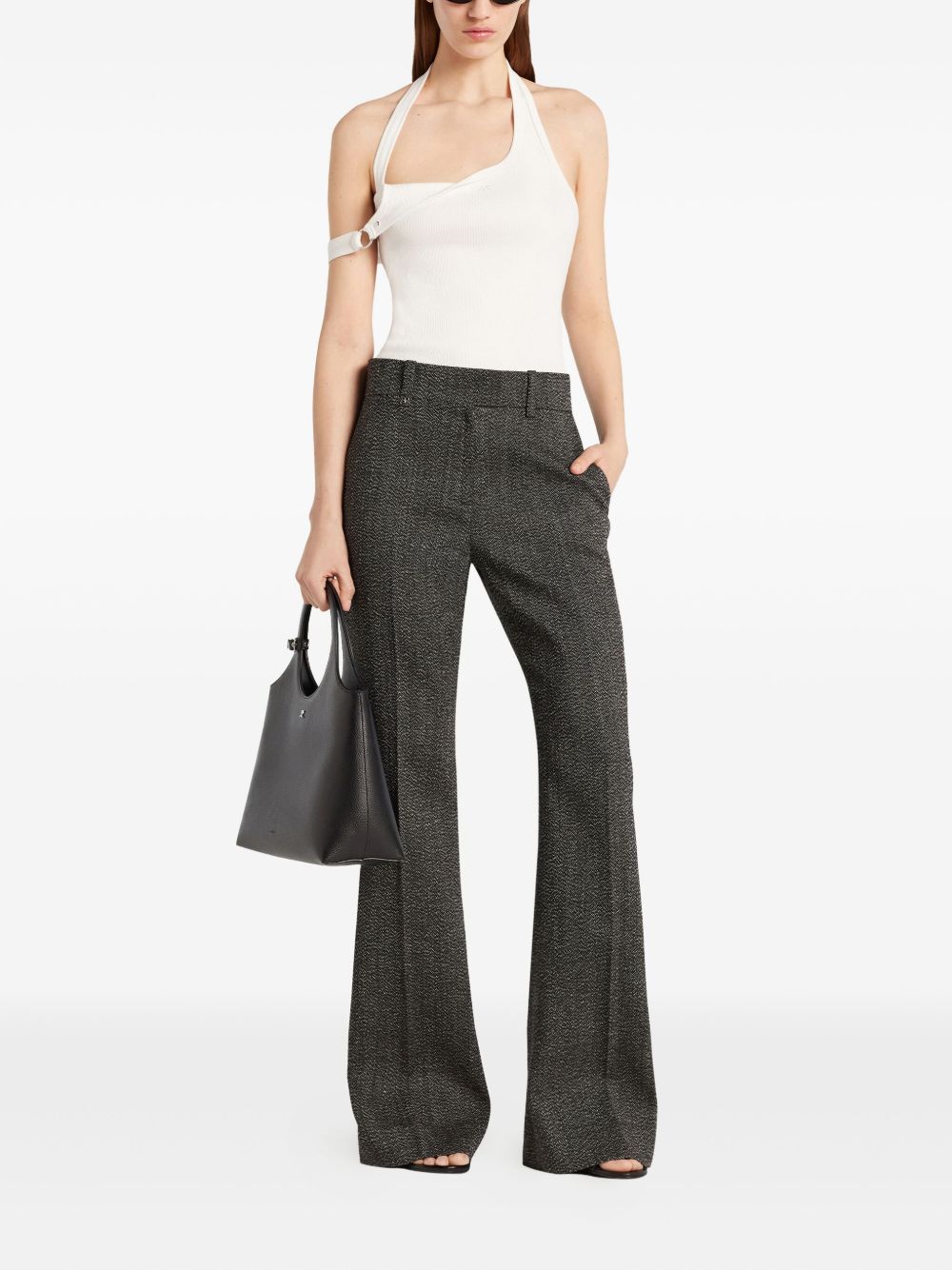 Camiseta Courreges Pre Top blanca sin mangas con logo bordado