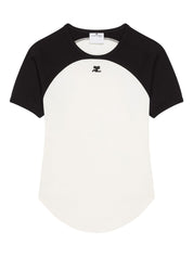 Courreges Pre T-shirts and Polos White cotton logo tee