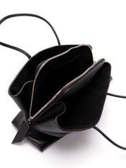 Black leather shoulder bag — The Attico Passeggiata