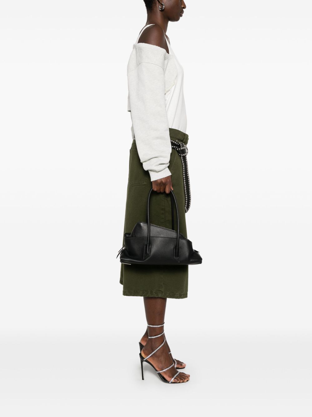 La Passeggiata Small Black Shoulder Bag — The Attico