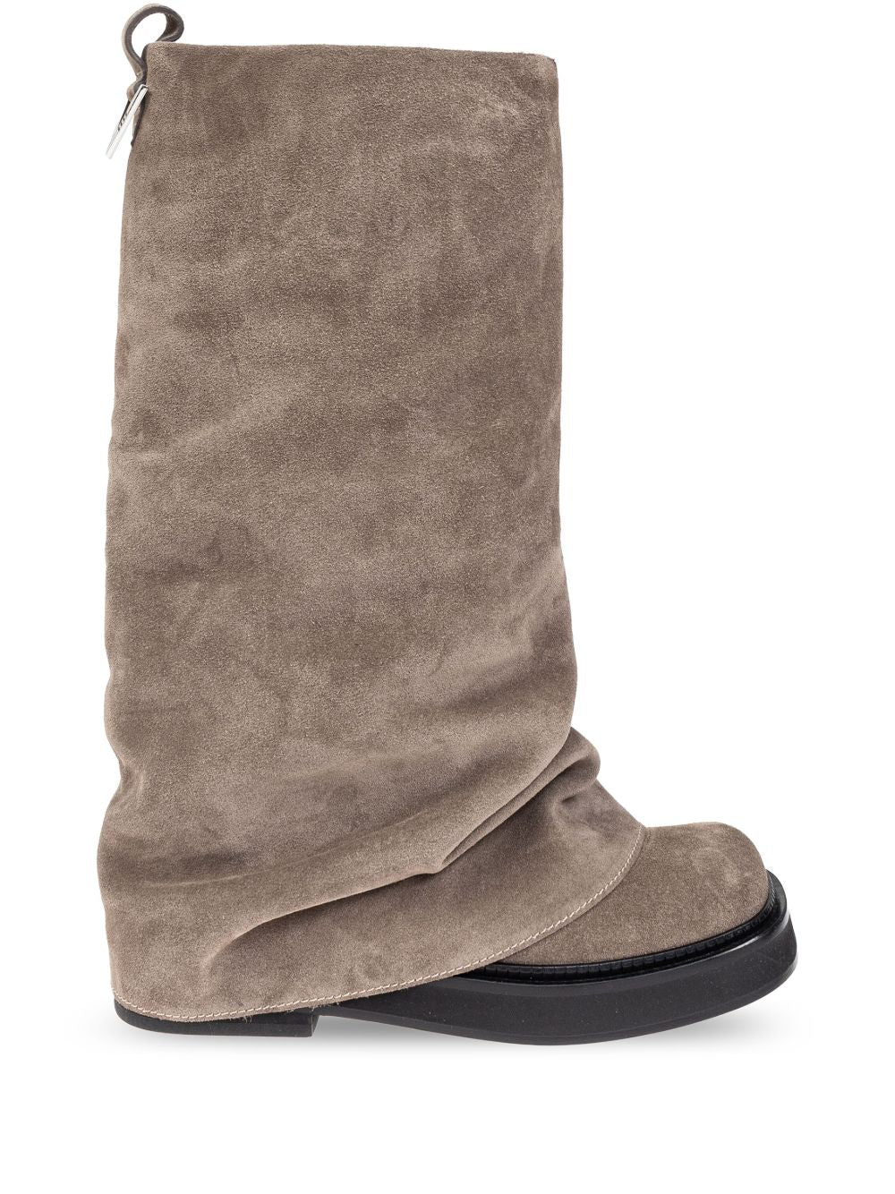 The Attico Boots Dove Grey — Suede Combat Boots