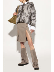 The Attico Boots Dove Grey — Suede Combat Boots