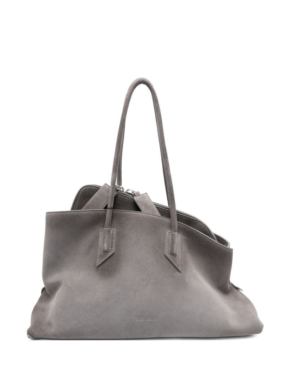 Grey leather shoulder bag — The Attico