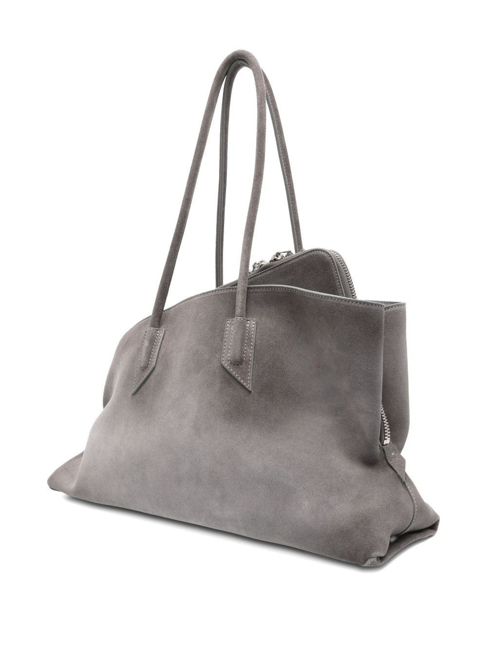 Grey leather shoulder bag — The Attico