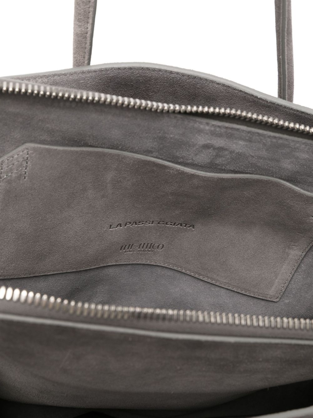 Grey leather shoulder bag — The Attico