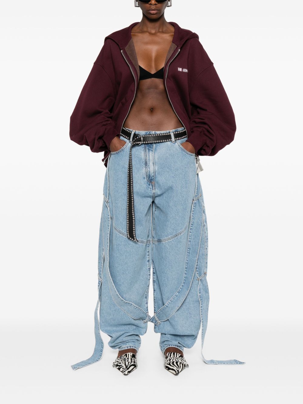 Le jean Attico Jeans Clear Blue en denim à jambe large