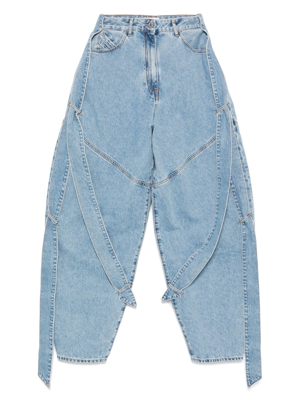 El denim de pierna ancha azul claro de Attico Jeans