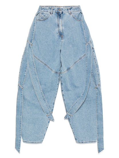 El denim de pierna ancha azul claro de Attico Jeans