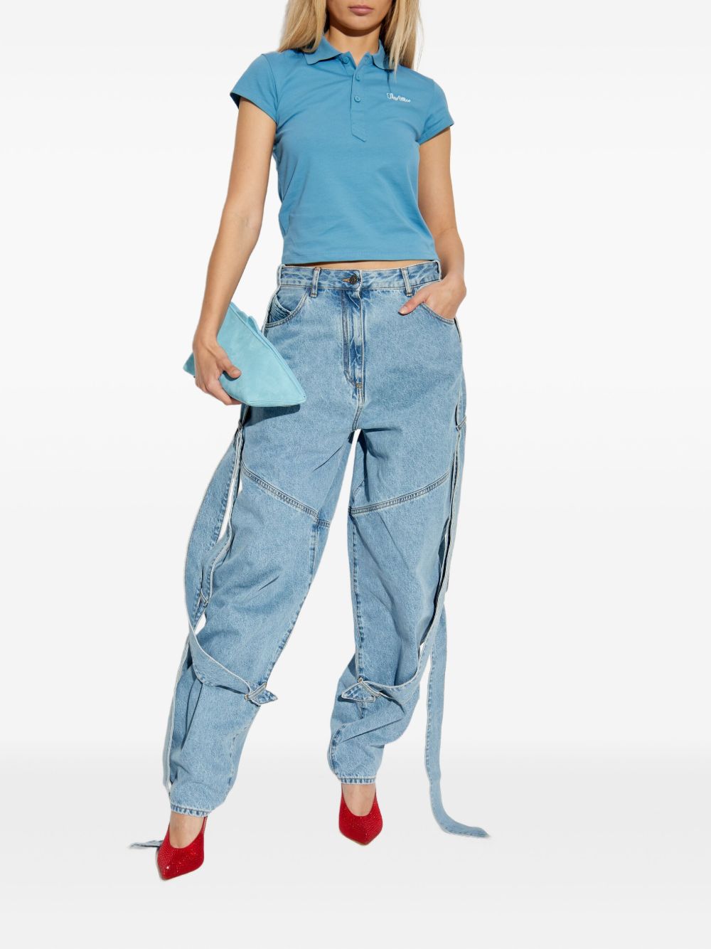 Le polo Attico en jersey bleu clair