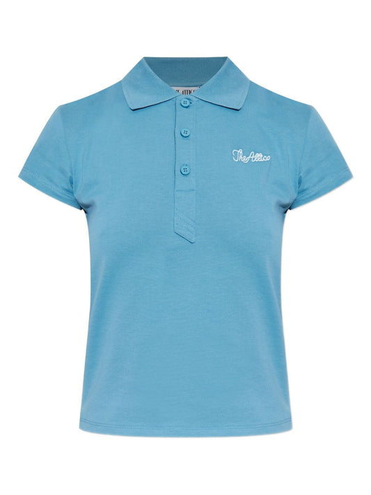 Clear Blue Jersey Polo Shirt — The Attico