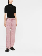 COURRÈGES RE-EDITION Sweaters Black — Silk & Nylon Logo Knit