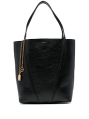 Chloé Black Leather Shopper Bag