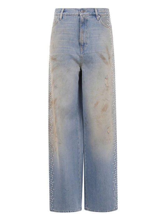 Clear Blue distressed boyfriend denim jeans