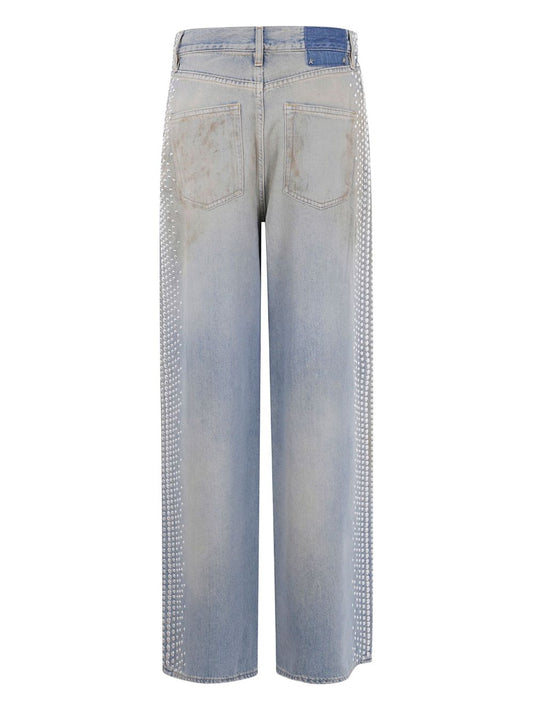 Clear Blue distressed boyfriend denim jeans