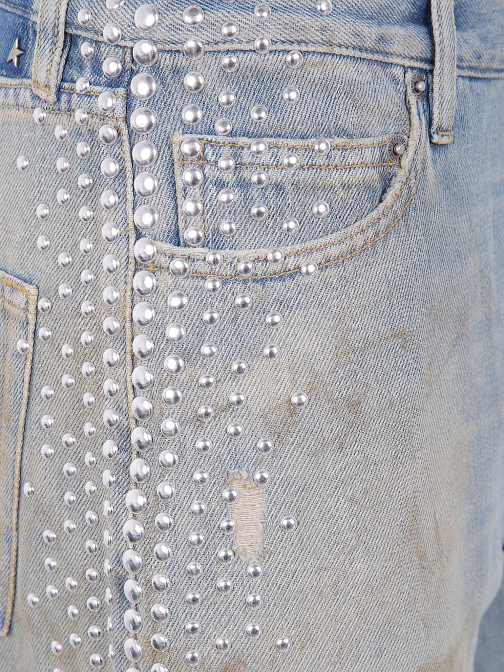 Golden Goose Jeans Clear Blue denim boyfriend vieilli