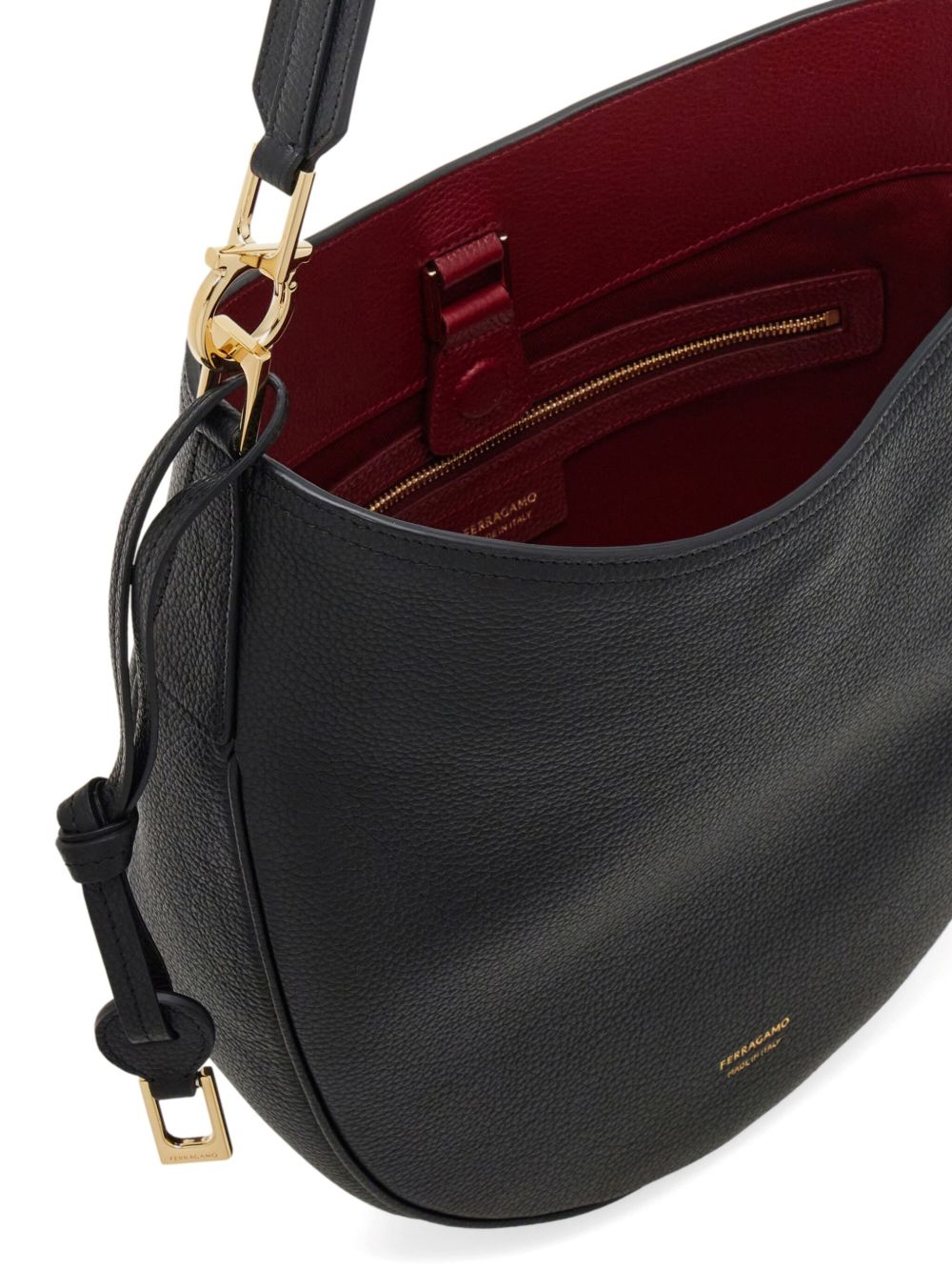 Ferragamo Bags.. Black leather hobo bag