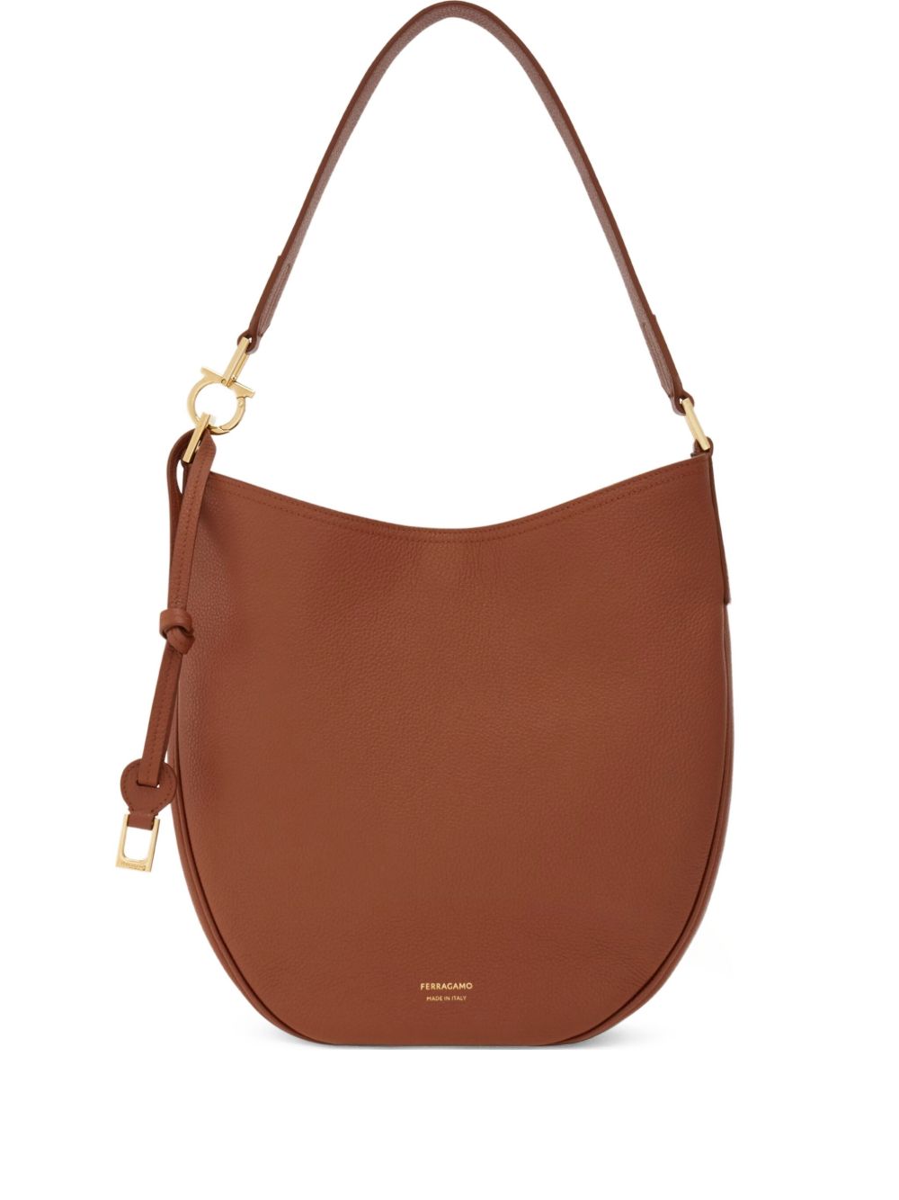 Sacs Ferragamo. Sac hobo moyen en cuir marron