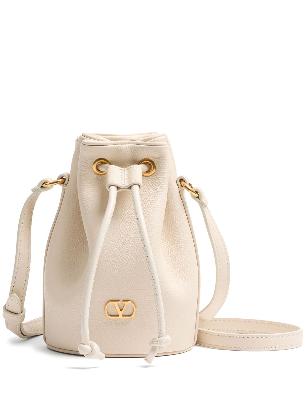 Valentino Garavani Bags.. Ivory mini leather bucket bag