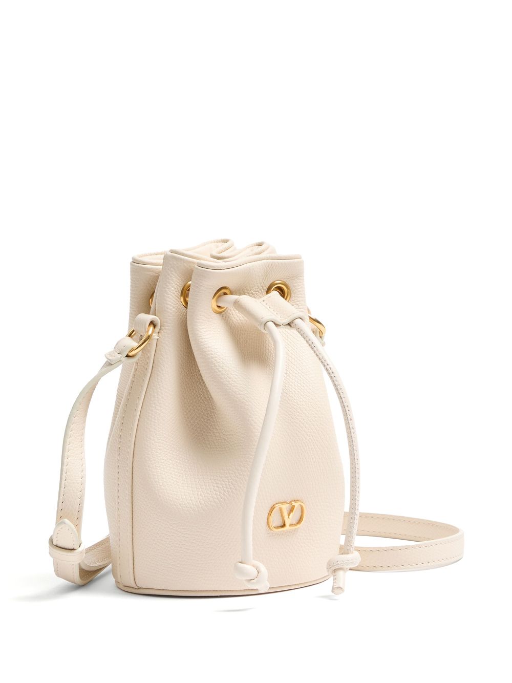 Valentino Garavani Bags.. Ivory mini leather bucket bag