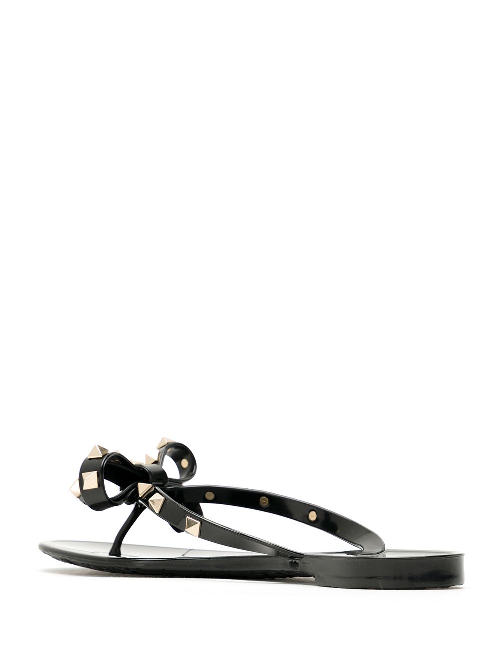 Sandalias Valentino Garavani negras con lazo Rockstud
