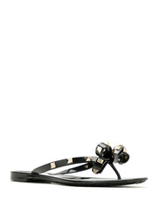 Sandalias Valentino Garavani negras con lazo Rockstud