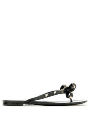 Sandalias Valentino Garavani negras con lazo Rockstud