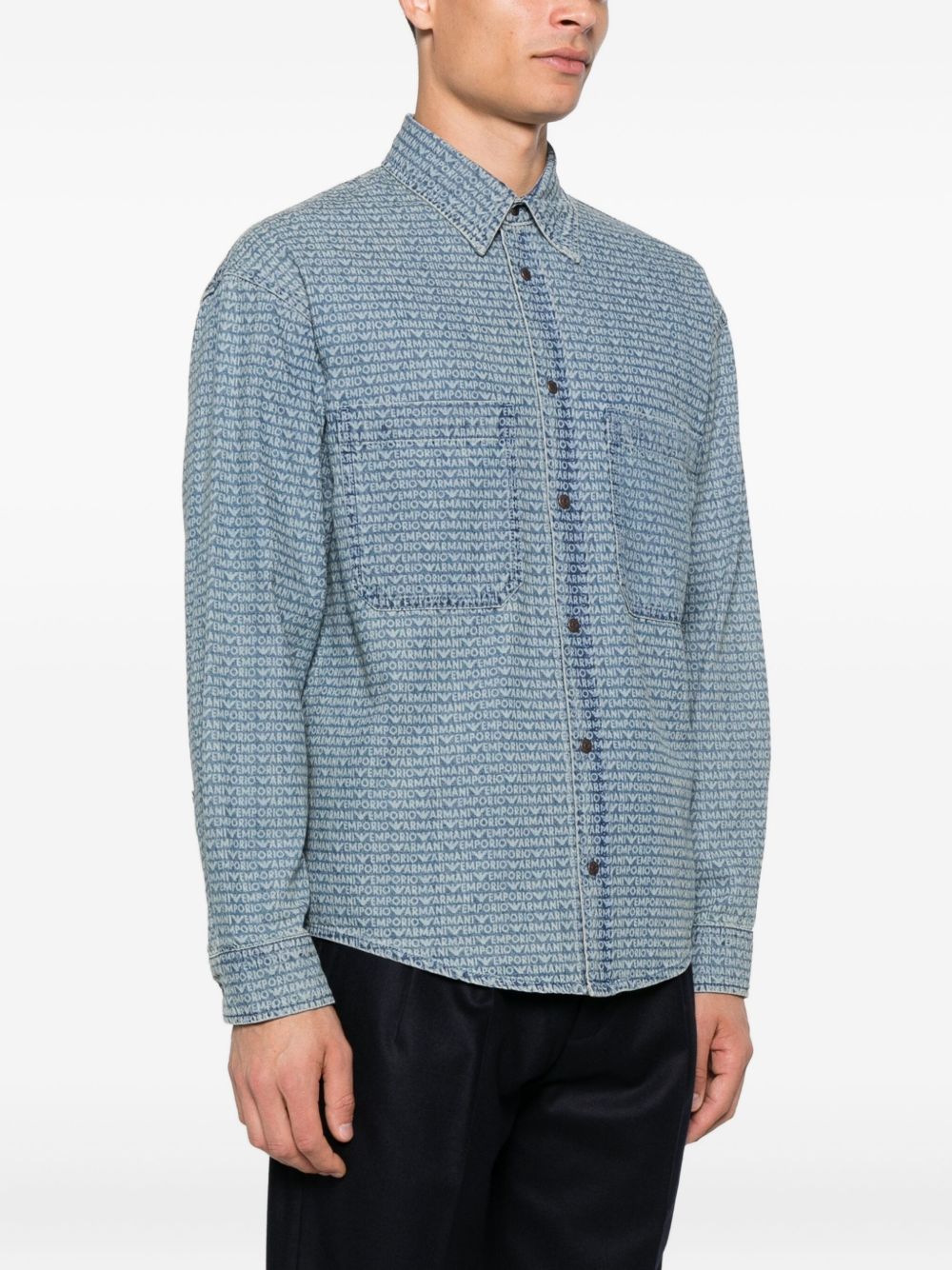 Emporio Armani Blue Shirt — Denim Cotton Elegance