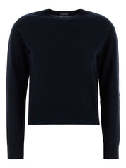 Pulls S Max Mara en laine bleue à col ras du cou