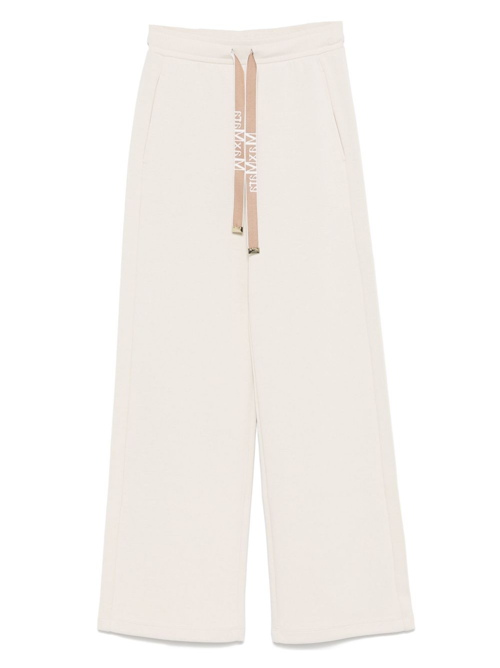 S Max Mara Trousers Ivory — Drawstring Waist Trousers