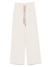 S Max Mara Trousers Ivory — Drawstring Waist Trousers