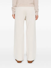 S Max Mara Trousers Ivory — Drawstring Waist Trousers
