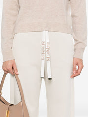 S Max Mara Trousers Ivory — Drawstring Waist Trousers