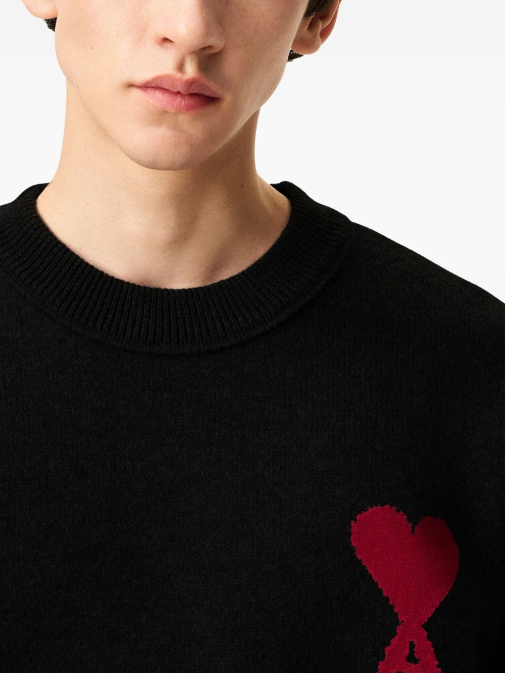 Ami Paris Sweaters Black wool crew neck