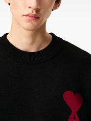 Ami Paris Sweaters Black wool crew neck