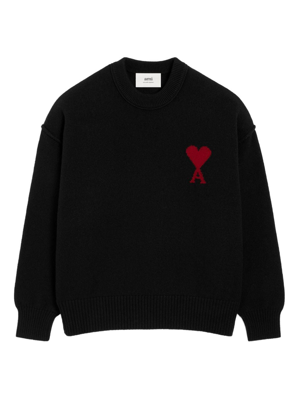 Ami Paris Sweaters Black wool crew neck