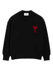 Ami Paris Sweaters Black wool crew neck