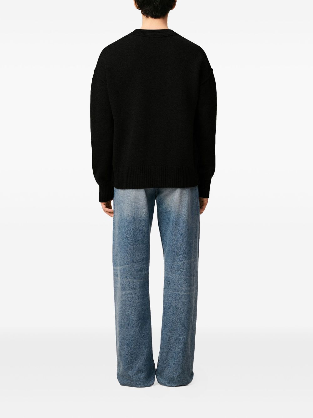 Ami Paris Sweaters Black wool crew neck