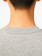 Ami Paris Sweaters Light Grey crew neck cotton