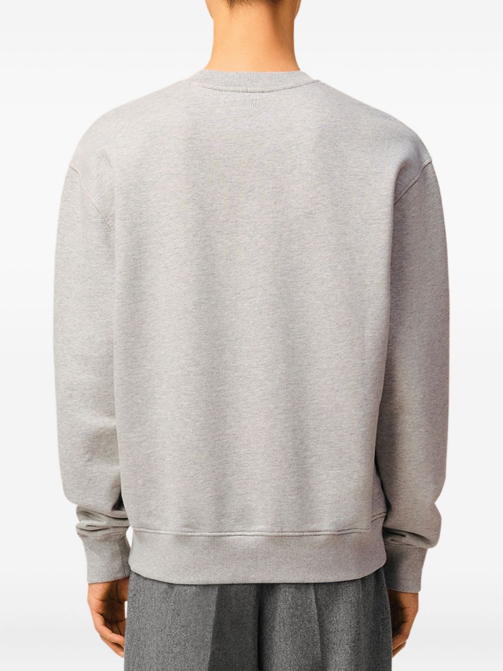 Ami Paris Sweaters Light Grey crew neck cotton