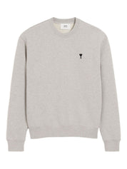 Ami Paris Sweaters Light Grey crew neck cotton