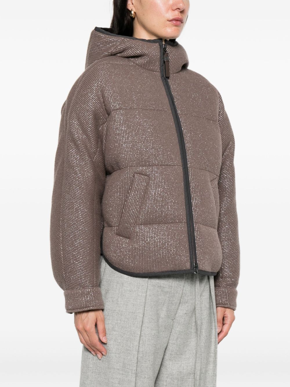 Manteaux Brunello Cucinelli Doudoune en cachemire marron