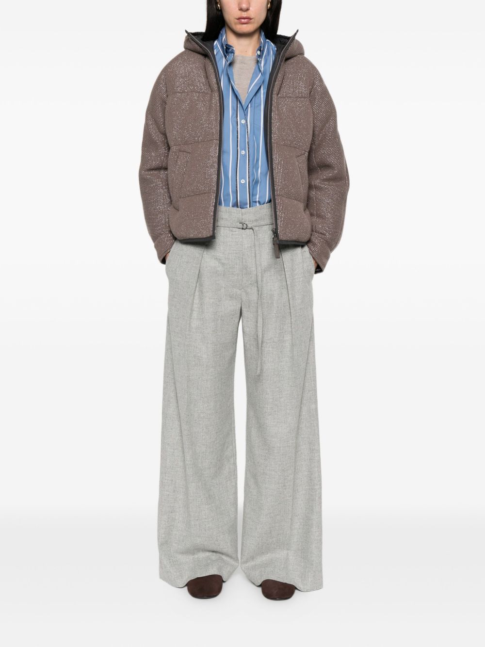 Manteaux Brunello Cucinelli Doudoune en cachemire marron