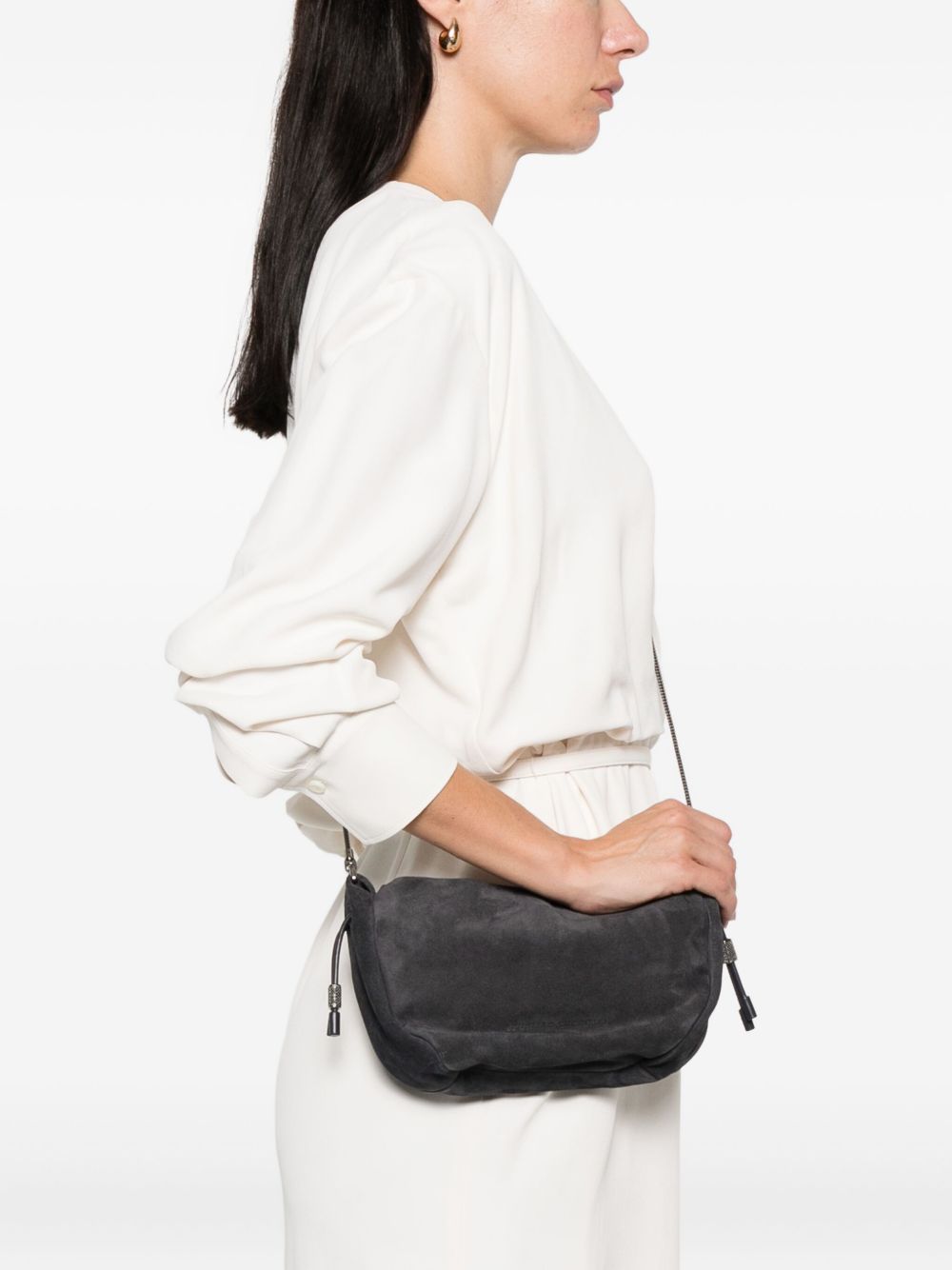 Brunello Cucinelli Bags.. Brown mini suede crossbody