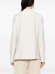Emporio Armani Jackets Ivory — Cotton Single‑Breasted Jacket