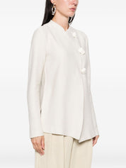 Emporio Armani Jackets Ivory — Cotton Single‑Breasted Jacket